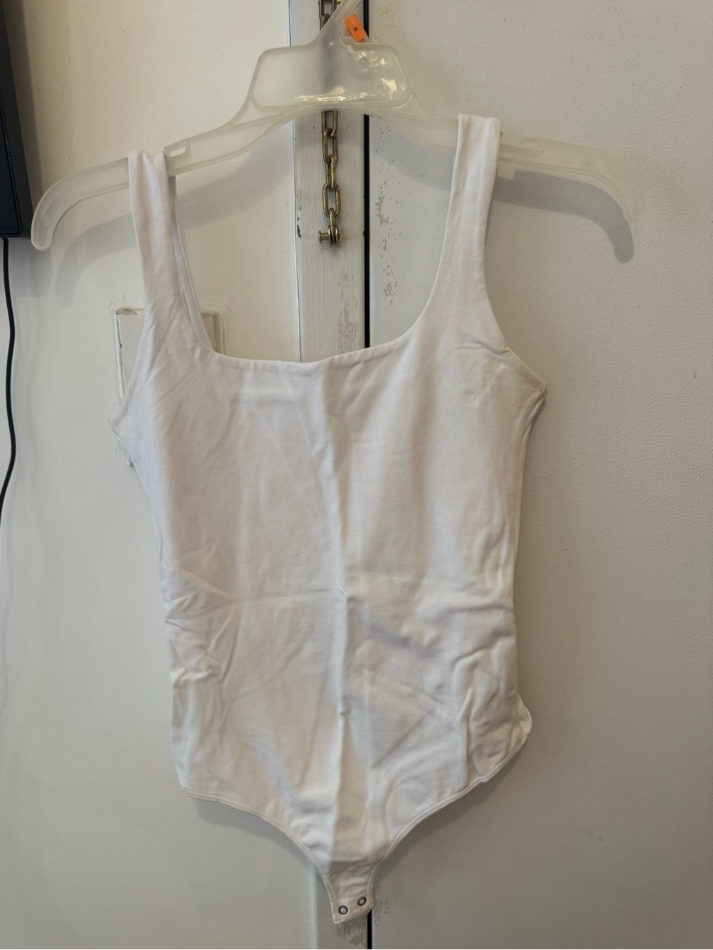 Abercrombie & Fitch White Square Neckline Bodysuit
